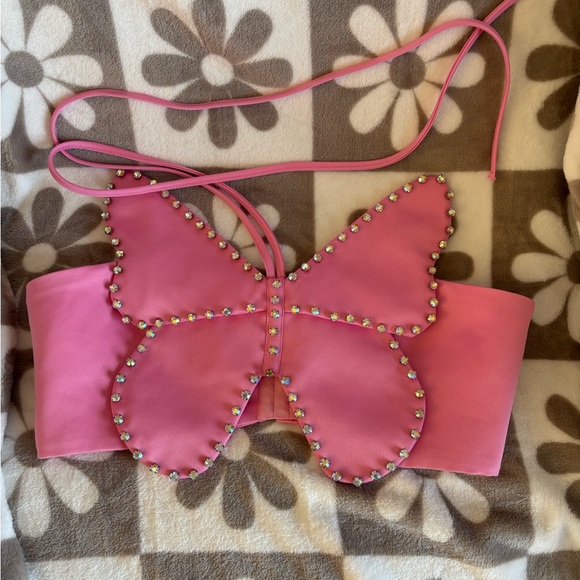 Wicked: Glinda Pink Butterfly Embellished Top - Picture 2 of 8